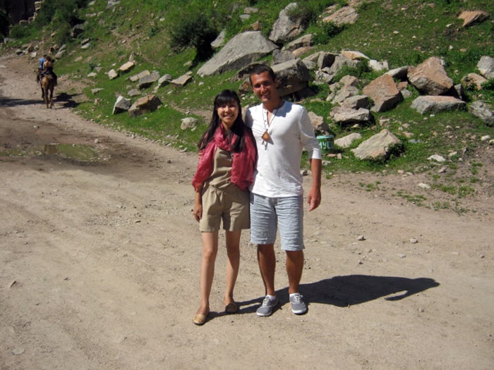 tourists in mountains, Kyrgyzstan tours.